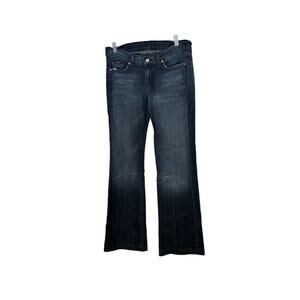 7 For All Mankind Dojo Flare Leg Mid Rise Denim Blue Jeans Size 29